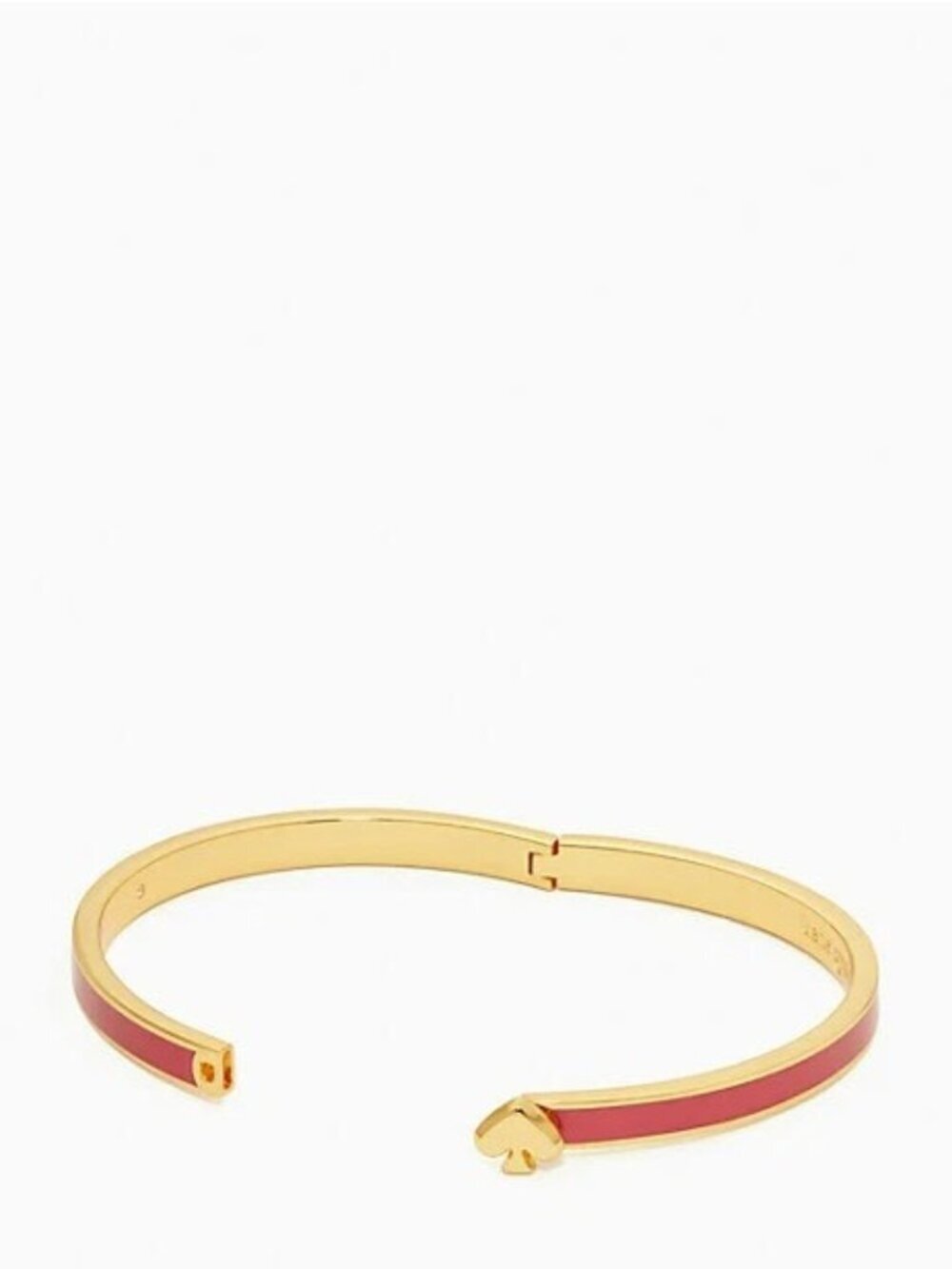 Kate Spade Everyday Spade Thin Enamel Bangle Bracelet Bright Rose + Jewelry Bag - Picture 3 of 4